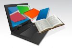 Colourful Books Coming Out of Laptop Screen